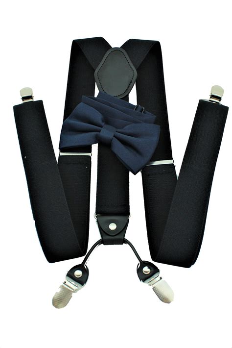 Black Elasticized Suspenders 